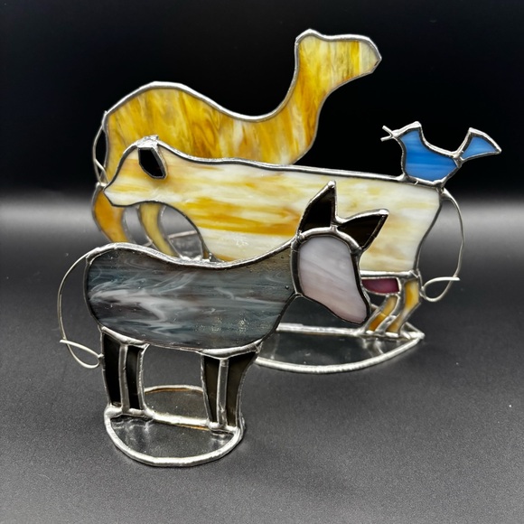 7 Piece Stained Glass Standing Nativity Set - Picture 9 of 12